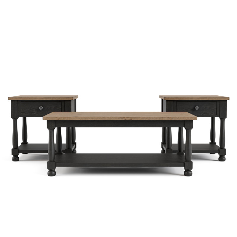 Ensemble de tables basses Acadian, 3 pièces: table basse, 2 tables de bout, 24''