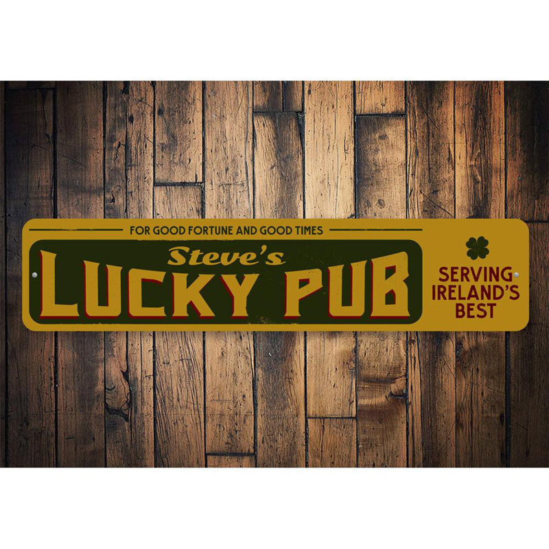 Plaque en aluminium Lucky Irish, H 4 po x l 18 po x P 0,04 po