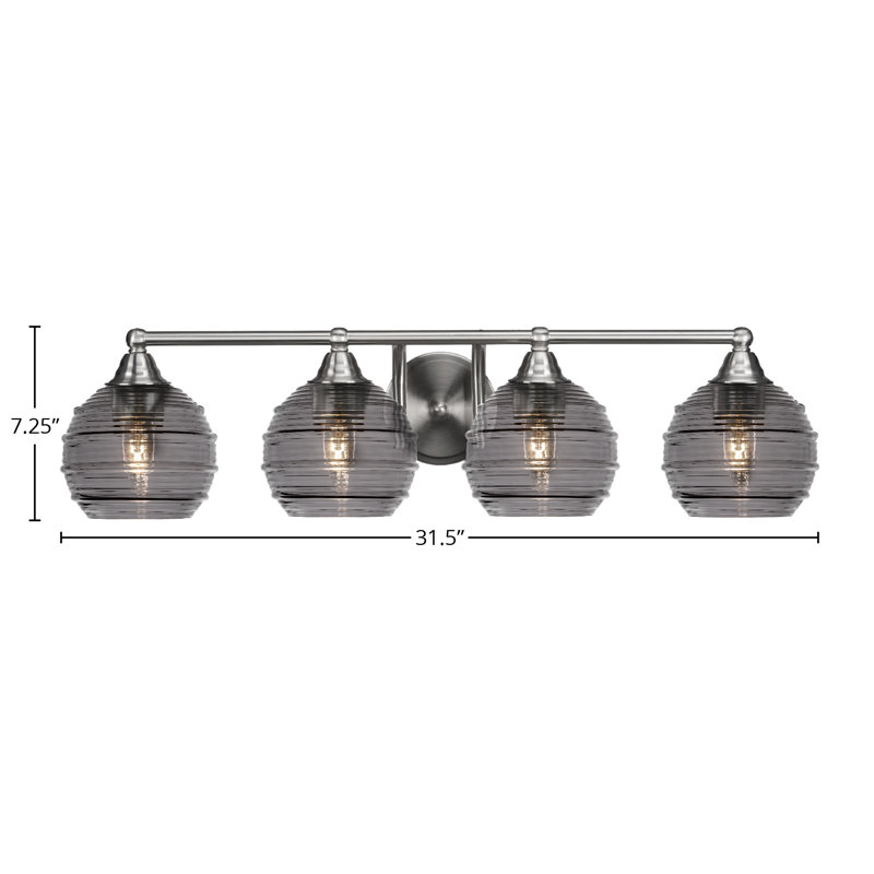 Michell 4-Light Bath Bar, Brushed Nickel
