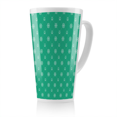 Nautical Elements On Latte Mug