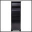 Grande armoire de rangement noire avec 3 tiroirs et tablettes réglables pour la salle de bain-1845995995