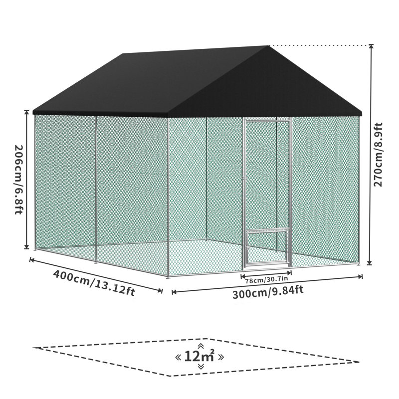 Snellville Chicken Run, 270cm H x 300cm W x 400cm D