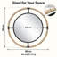 80cm Round Wall Mirror with Natural Hemp Rope and Black Metal Frame
