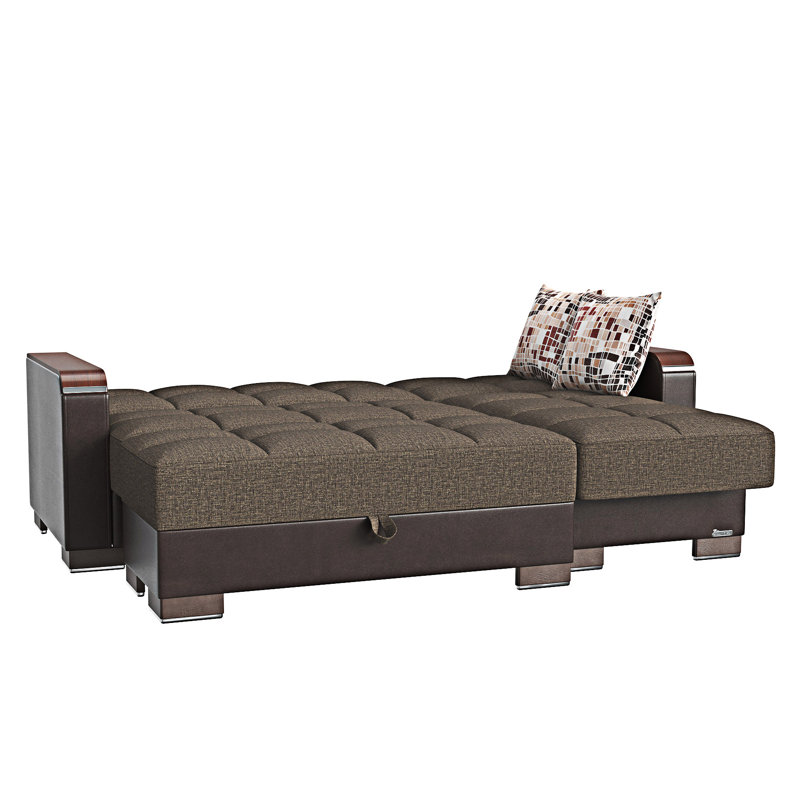 Chaise longue rembourrée convertible avec rangement