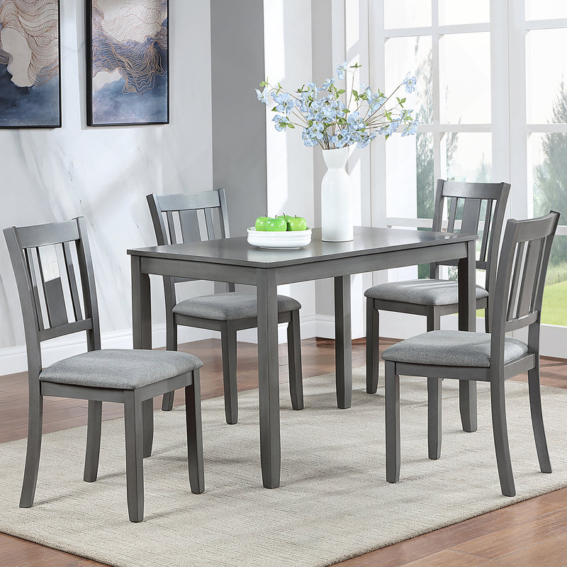 Ensemble de chaises de salle à manger pour 4 avec siège rembourré, gris, Gris