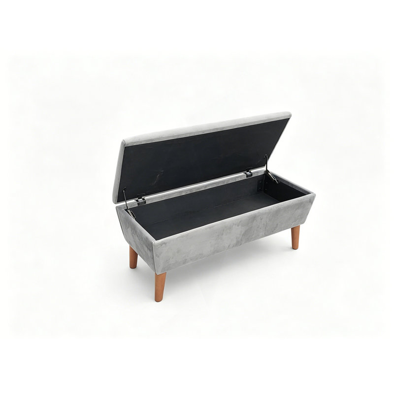 Banc rectangulaire avec repose-pieds, tabouret bas moderne avec repose-pieds, banc à chaussures multi-usage et banc de bout de lit