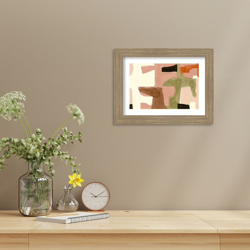 «New Jigsaw I» par Cartissi, impression sur bois encadrée, Brun, 11" H x 14" W