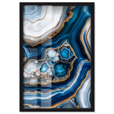 «Azure Alveoli II Shadowbox Print», art mural Blue Geode par Art Remedy