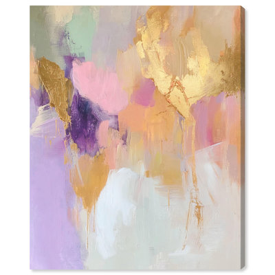 Toile dorée et mauve I Pastel Abstracts par Art Remedy