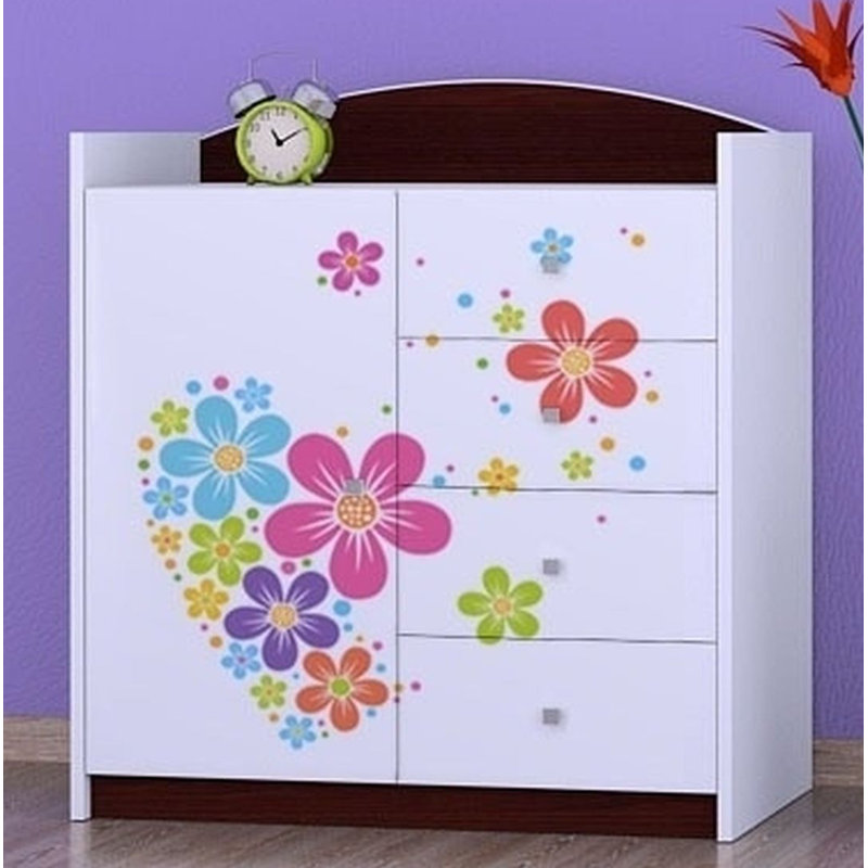Niemi Kids 4 - Drawer Combo Dresser, Dark Brown