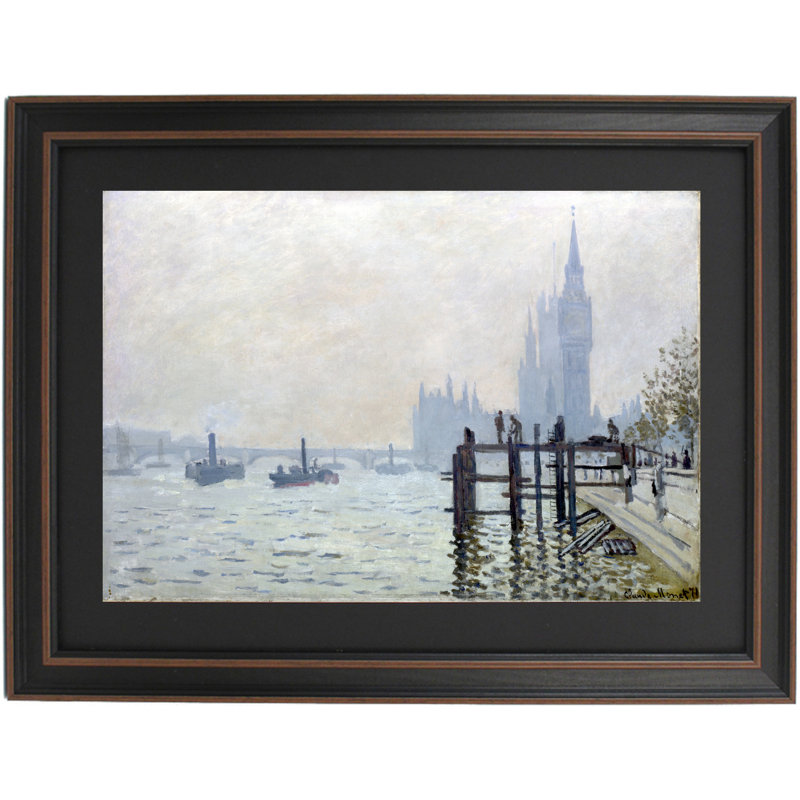 La Tamise à Westminster par Claude Monet, H 24 po x l 17 po