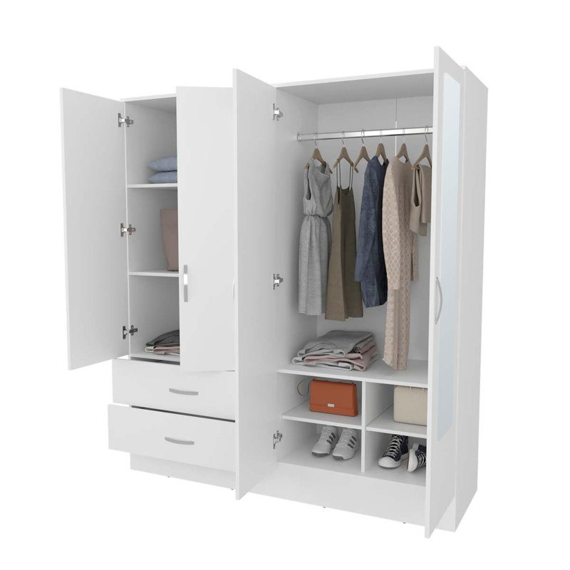 Rangement blanc avec 2 miroirs