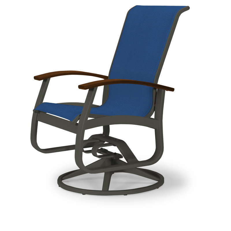 Chaise de patio pivotante Askar, Cobalt 35D Sunbrella®, Kona P10, Graphite texturé