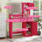 Vanity Desk With Mirror And LED Light Strip,Dressing Table With Large Drawer, 3 Level Storage Dresser & 3 Lighting Modes Adjustable Brightness, Suitable For Bedroom(Rose Pink)-1246700014