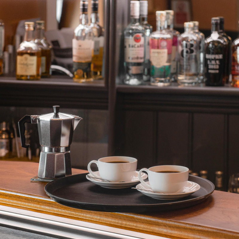 Argon Tableware - Round Non Slip Serving Trays - Set of 6, 2cm H x 40.50cm L x 40.50cm W
