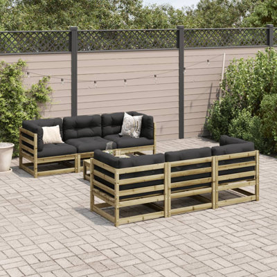 Vidaxl 7 Piece Garden Sofa Set Solid Wood Douglas Fir