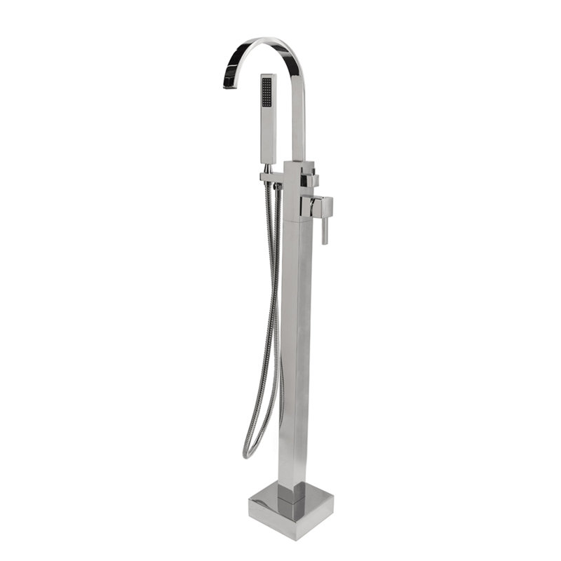 Kubista Tub Filler with Diverter, Polished Chrome
