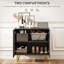 HOMCOM Storage Cabinet, High Gloss Sideboard, with Adjustable Shelf, Black