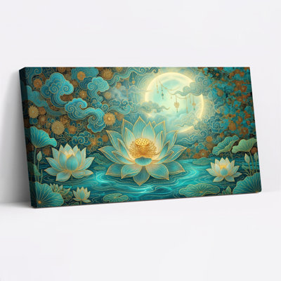 Ensemble de 1 tableau sur toile « Lotus Lune »