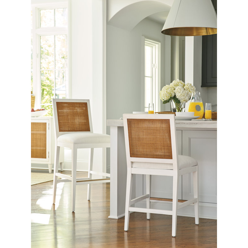 Laguna Upholstered Stool, Extra Tall (24" Seat Height), White, White