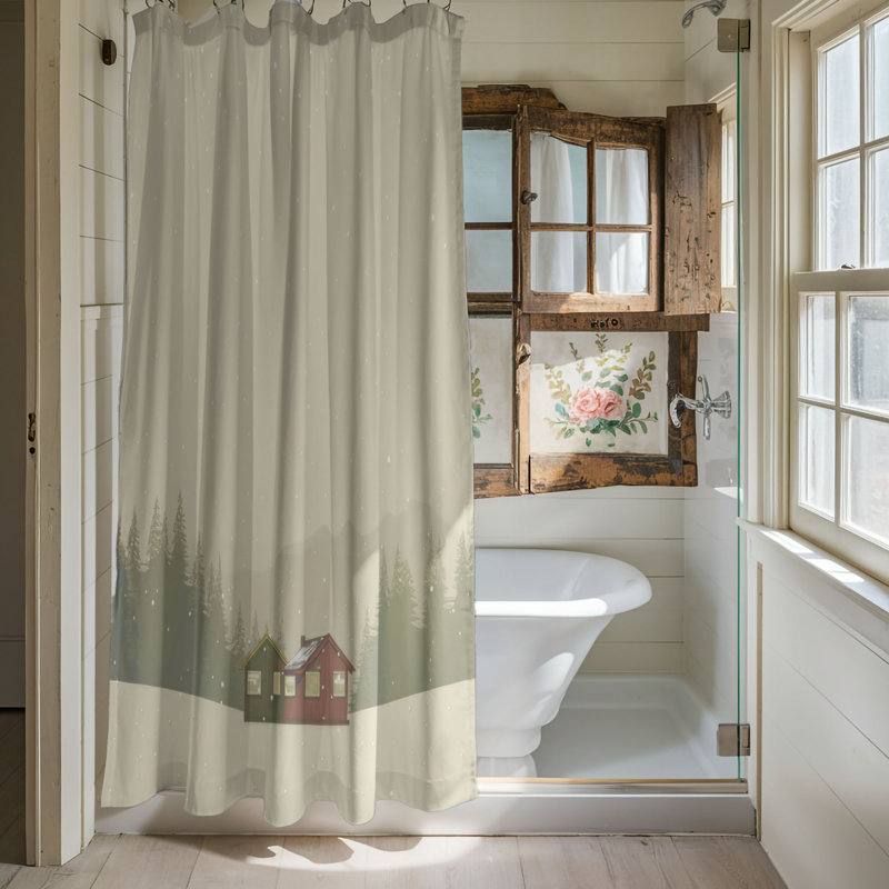 Cosy Fireside - Rideau de douche Premium, L 71 po x L 74 po