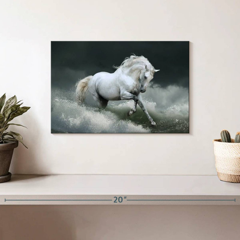 Brampt Seaside White Horse, 8" H x 12" W