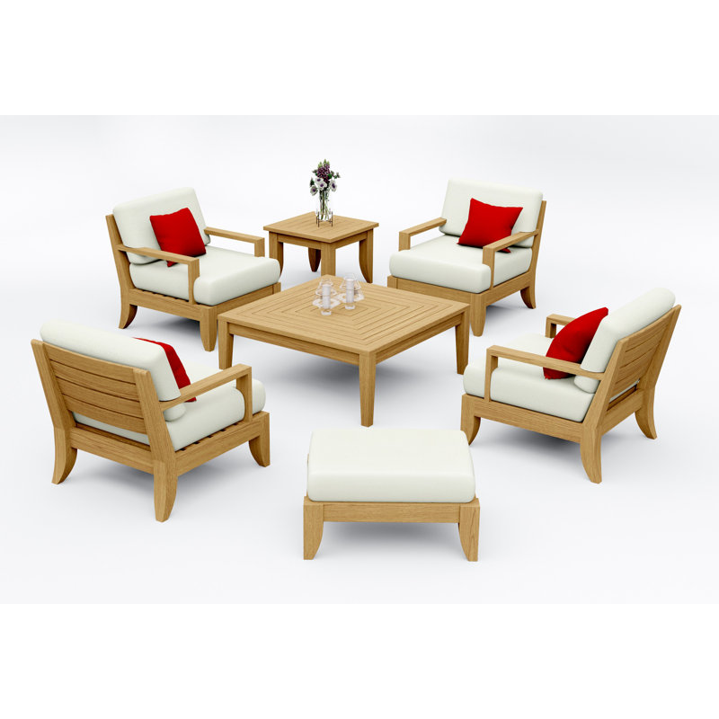 Ensemble de chaises longues en bois de teck 7 pièces Teakstation