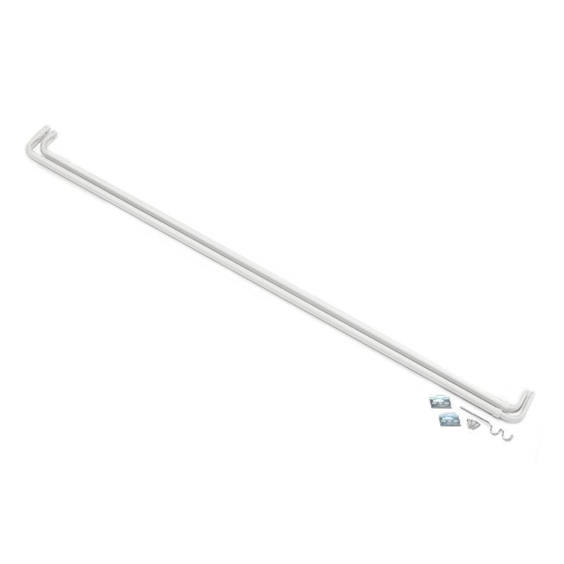 Fantasia Adjustable White Double Curtain Rod Set with Hardware