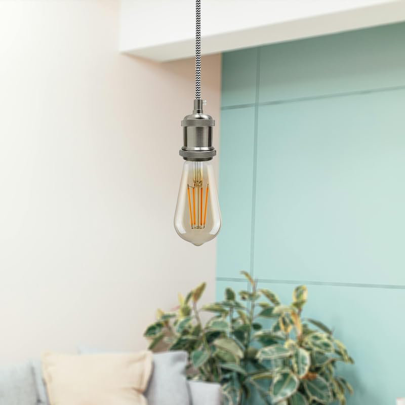 1 - Light Single Pendant, Satin Nickel