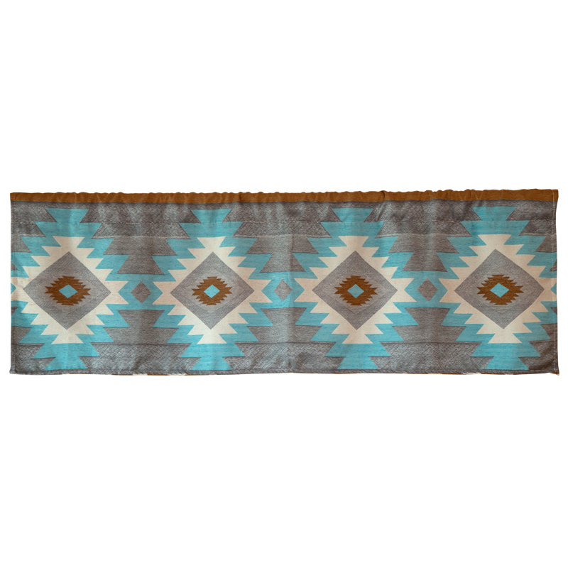 Mesa Daybreak Southwestern Chenille Valance in Blue and Brown