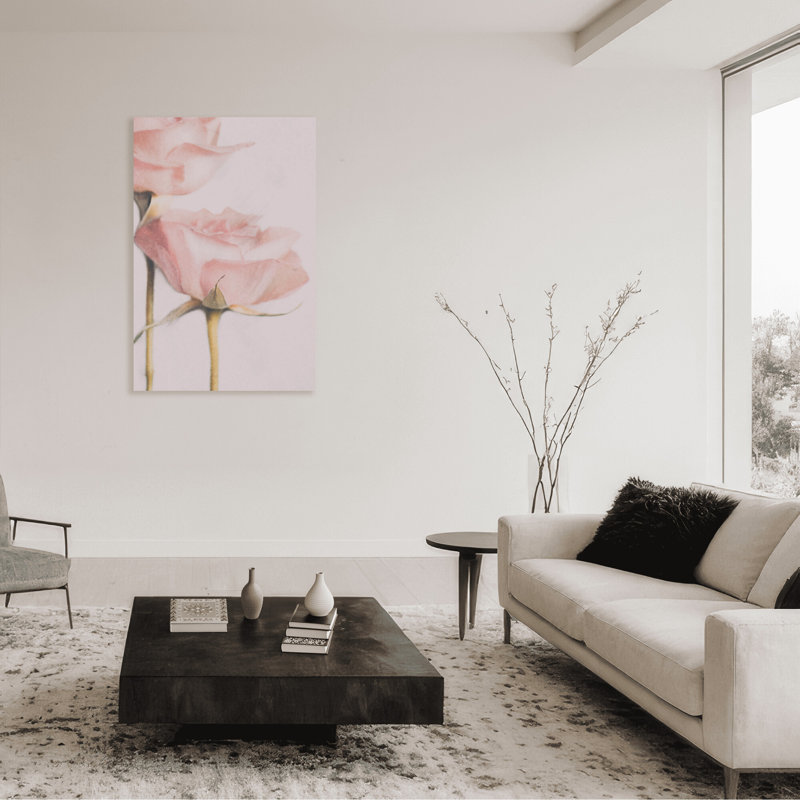 Nature Inspired Two Roses by  - Picture Frame Photograph on Paper, 36" H x 24" W x 1.5" D, Wrapped Canvas, Does Not Apply