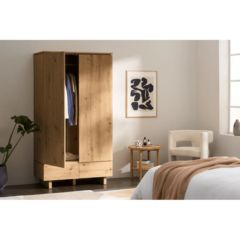 Salman Manufactured Wood Wardrobe, 185"H x 99"W x 55"D