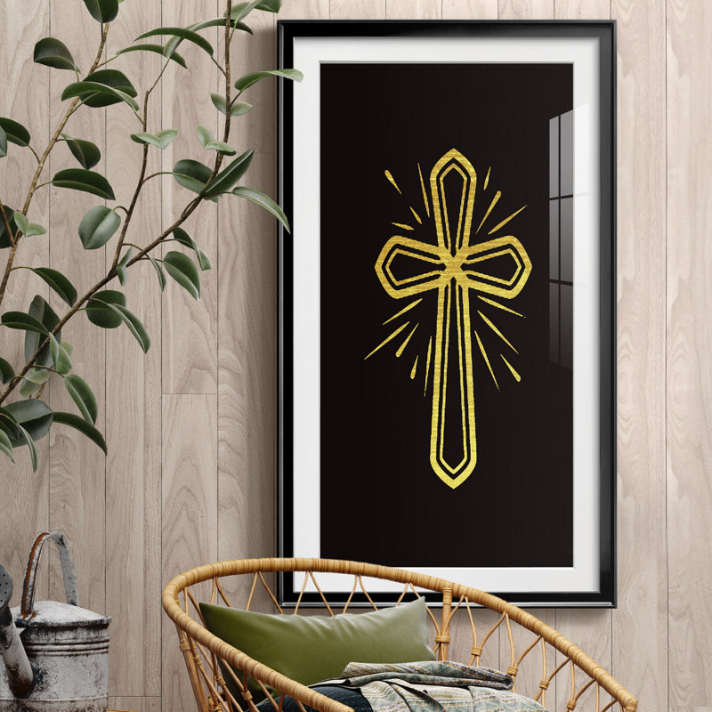 The Cross - Reproduction d'art graphique encadré, H 22,5 po x l 42,5 po x P 1,5 po, Papier encadré noir