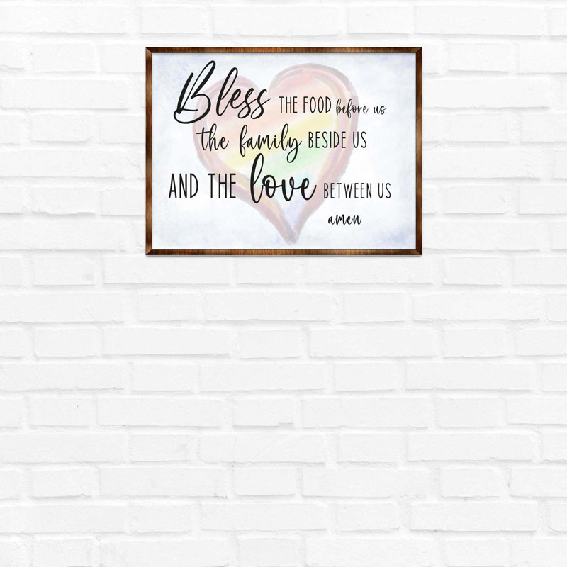 Bless the Food devant nous - Cadre photo, art textuel sur bois, H 24 po x l 32 po x P 0,5 po