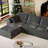 4 - Piece 106.2" W L Shape Sectional Sofa, Cloud Modular Sectional Sofa, Deep Seat Corduroy Boneless With Ottomans, No Need Assembly-758205095-760135425