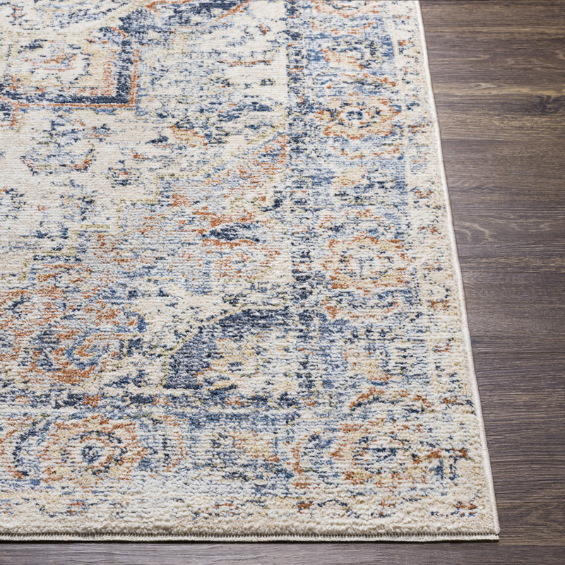 Randall Oriental Ivory/Blue/Rust Area Rug, Runner 2'5" x 8'