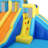 Joyldias Extra Large 3 Slides Inflatable Bounce House With Water Balloon, 680w Air Blower 3 Slides Bouncer Castle Playhouse With 2 Splash Pool