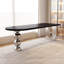 Bureau en bois massif noir demi-cercle-871949778