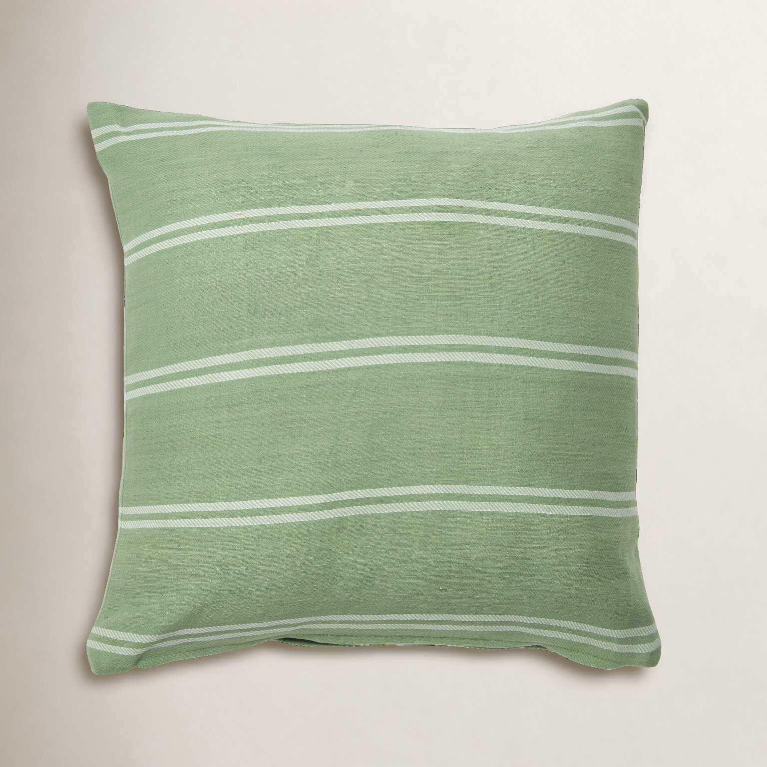Hudie Striped Cotton Throw Pillow, Green, Pillow Cover Only - No Insert