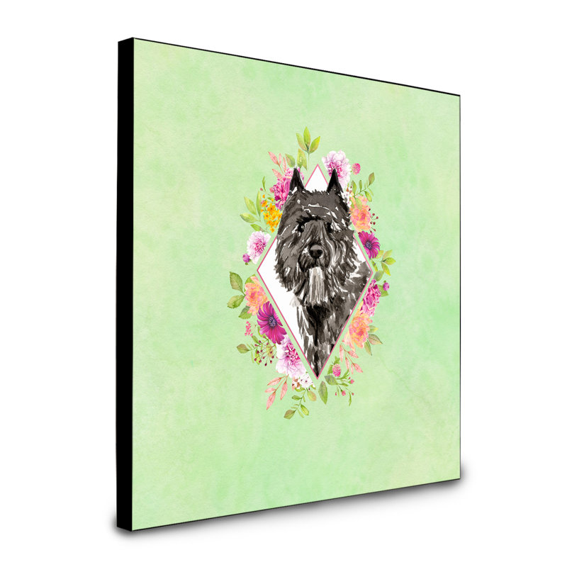 Panneau mural Dollman Flowers, Vert, Bouvier des Flandres