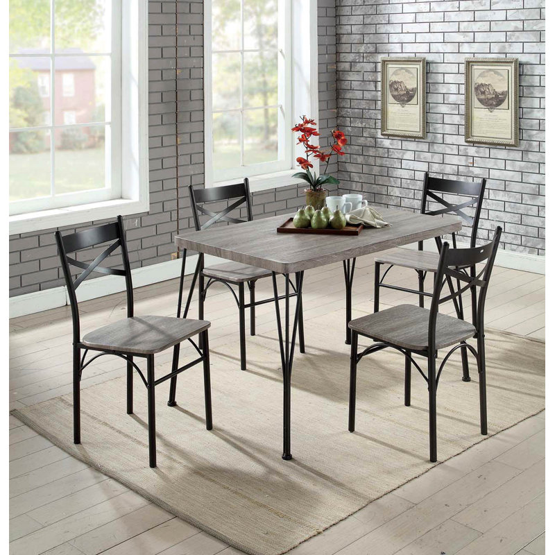 Abbeville 4 - Person Dining Set, Grey/Dark Bronze