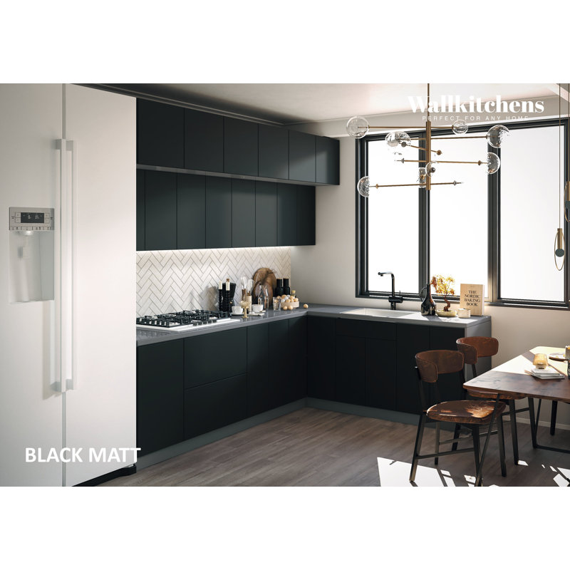 Kitchen Radiance Collection White Gloss Colour Base Size 9Ft Wide, Grey