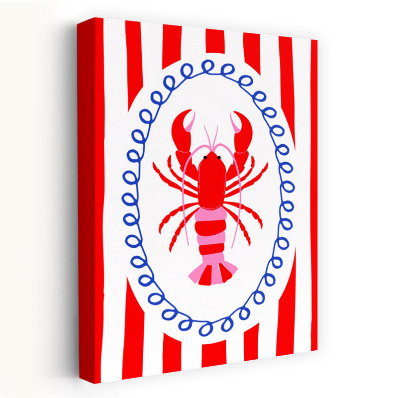 Art mural Bold Lobster Striped, H 60 po x l 40 po