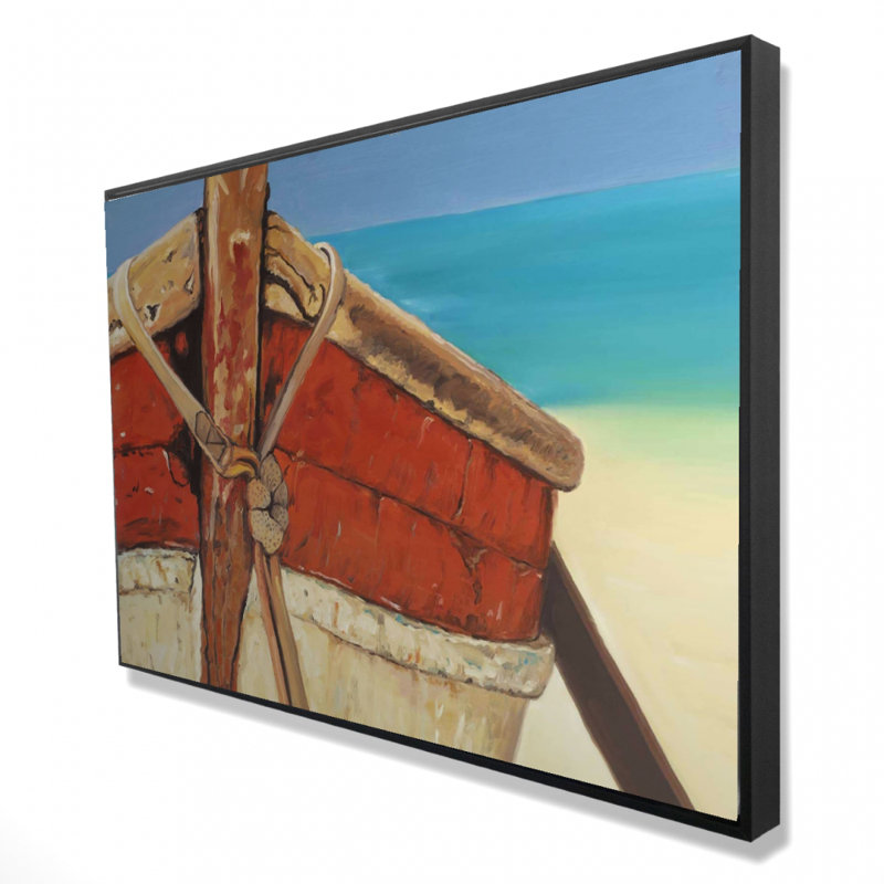 Tied Up Rowing Boat - Still Life Marine Framed Canvas Decor