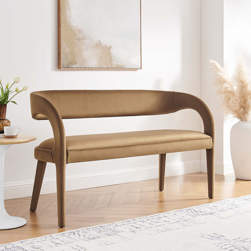 Modway Pinnacle Performance Velvet Accent Bench, Brown