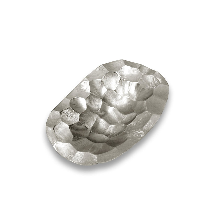 Assiette décorative en métal Nels, H 3,25 po x l 10,5 po x P 17,5 po, Cuivre