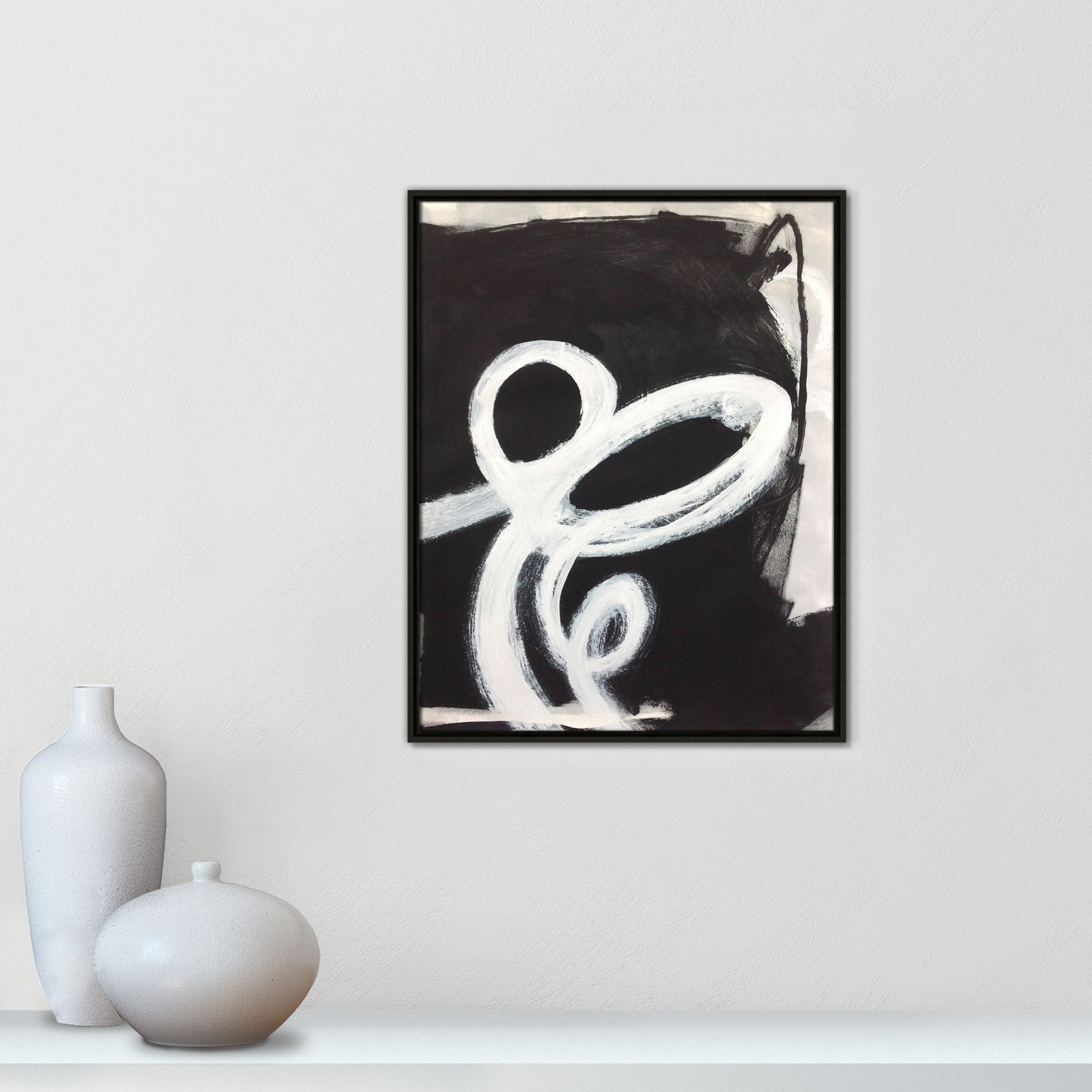 Bronte "Swirly Swirls II" Print, 29.5" H x 23.5" W x 2" D, Espresso Floater Framed, No Mat