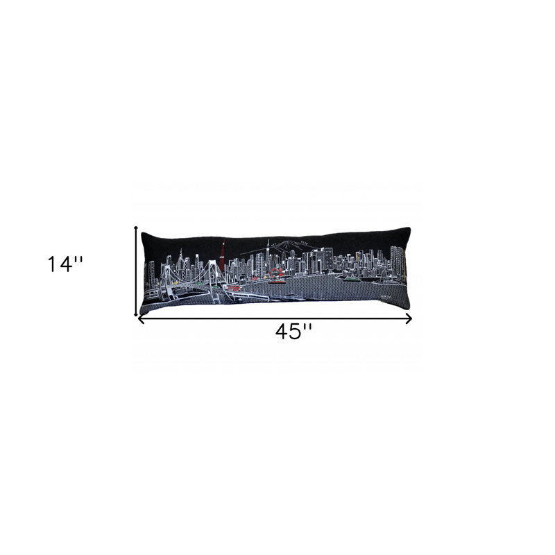 Coussin décoratif londonien, 14" x 45", Gris