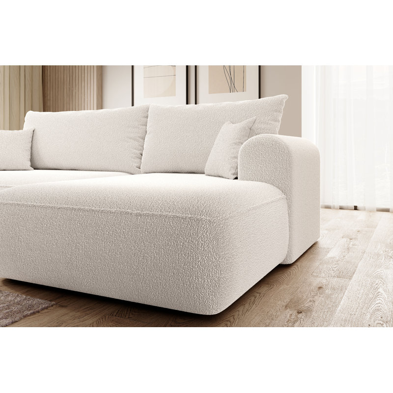 Aian 3 Seater Sofa & Chaise, Right Hand Facing, Cream