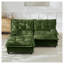 Canapé modulaire 77 po en forme de L en chenille verte avec repose-pieds et canapé modulaire 2 places pour le salon-1118454960